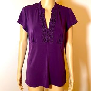 Purple top shirt ruffles size XL